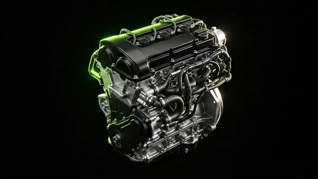 An engine, the start of the wet belt film